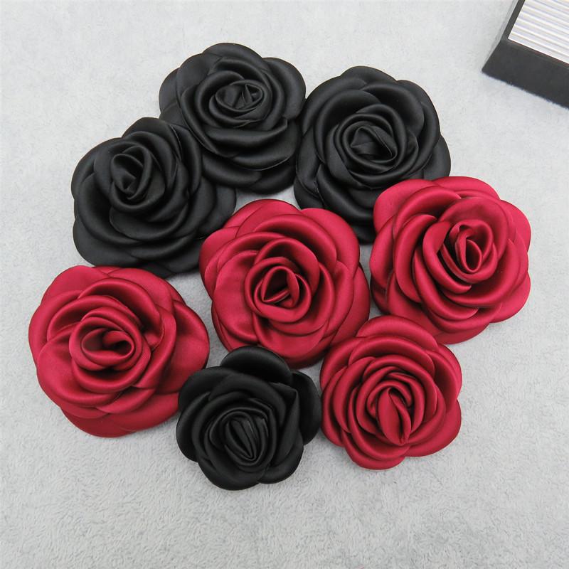 百搭玫瑰花朵立体山茶花小香布艺绸缎大花朵胸花胸针职业装配品女