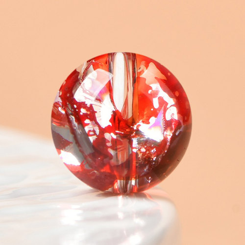 火凤凰鸩羽幽灵红胶花散珠子diy手工饰品串珠水晶手链女配件