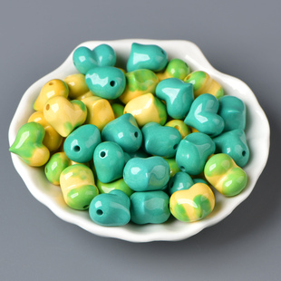 菱镁矿爱心DIY手工饰品配饰串珠雕刻珠散珠子