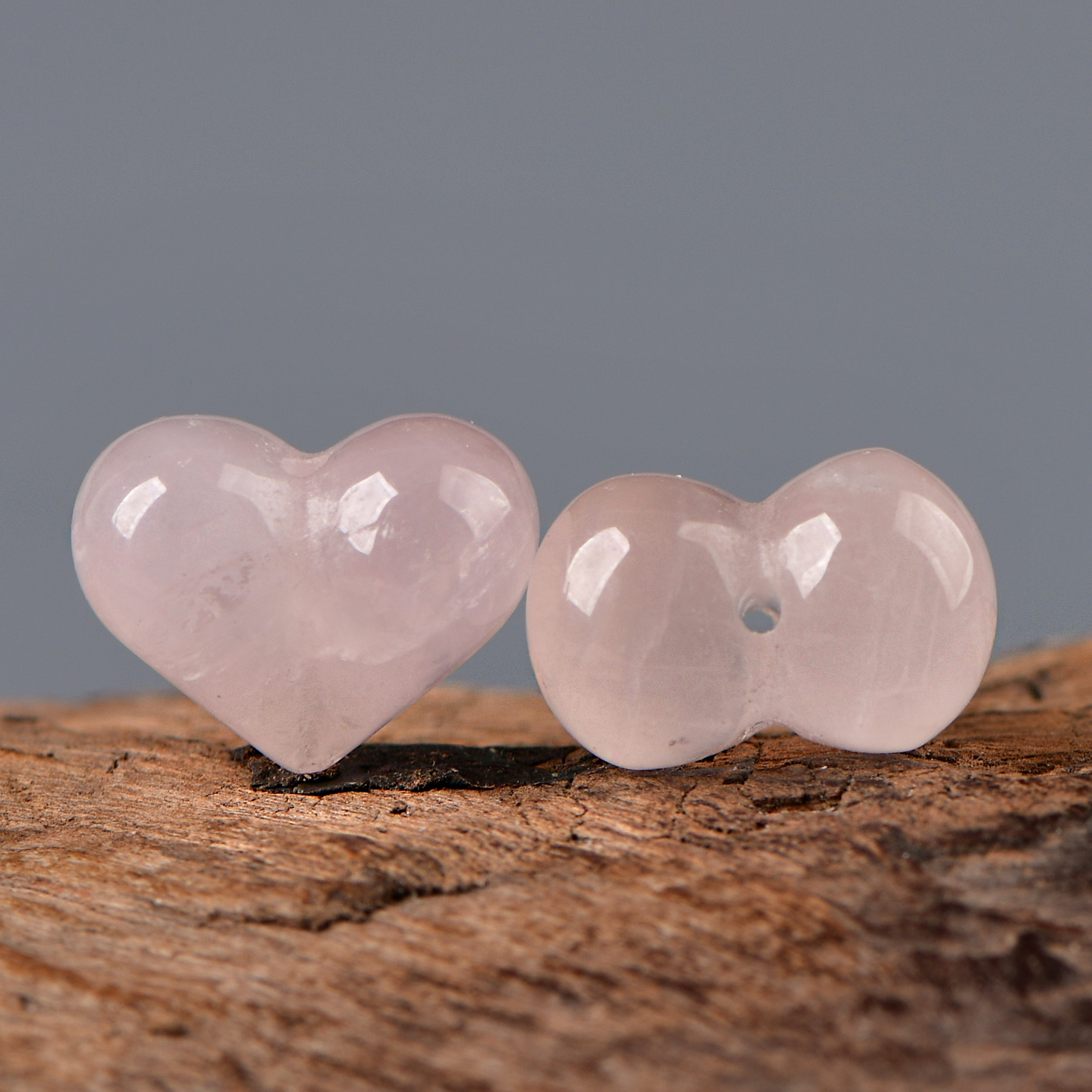 天然水晶粉水晶爱心屁桃DIY