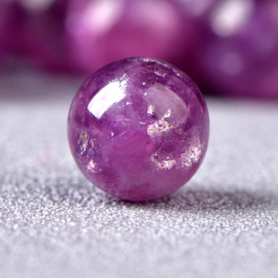 天然紫锂云母晶圆珠散珠子DIY手工串珠配珠饰品配件材料单珠