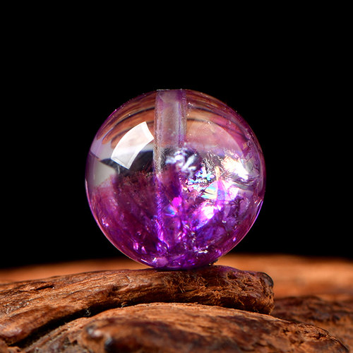 正品烟花紫超七圆珠散珠子DIY手串手链项链红水晶多宝配饰品串珠