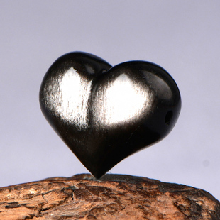 天然银曜石爱心屁桃散珠子diy手工饰品配件材料串珠单珠手链