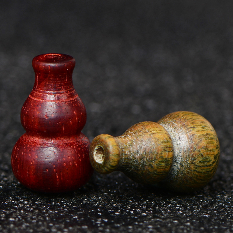 佛珠配饰小叶紫檀葫芦散珠子diy材料天地通孔手串佛头塔弟子珠