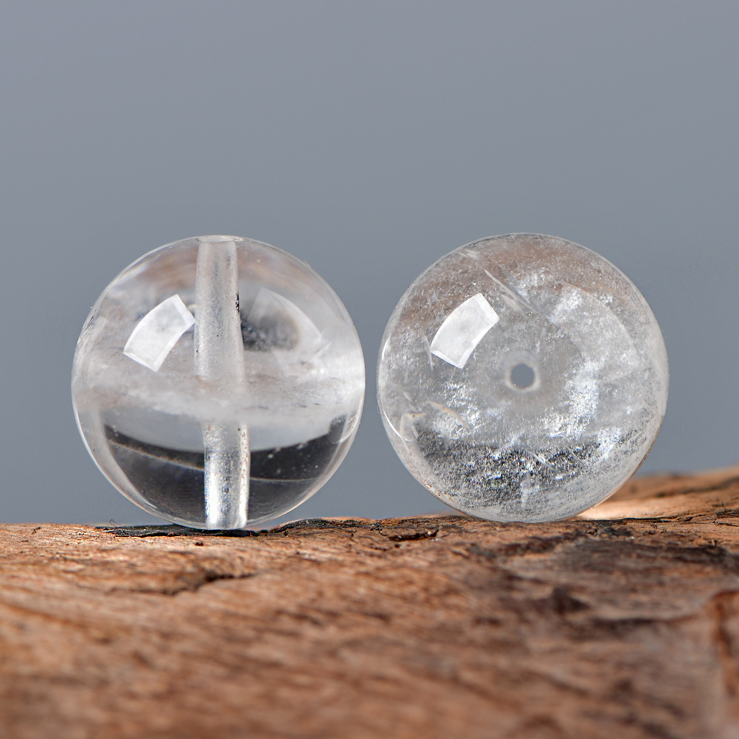 天然水晶白幽灵一线圆珠散珠子