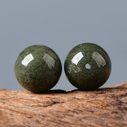 天然水晶满盆绿幽灵圆珠DIY配件