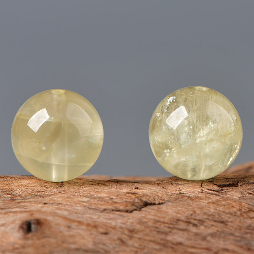 天然水晶浅黄阿赛散珠子DIY