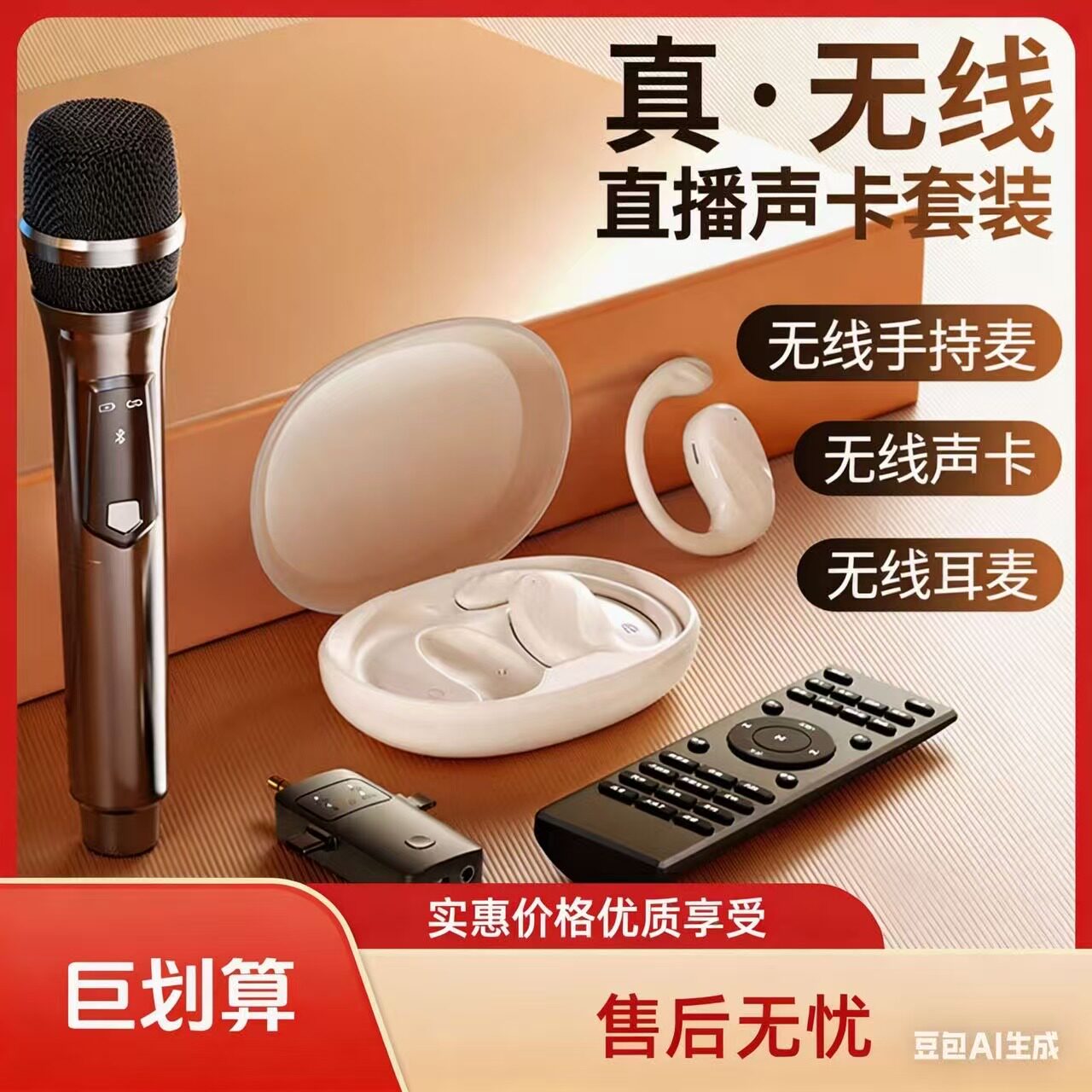 领唱版开放式无线耳机声卡话筒