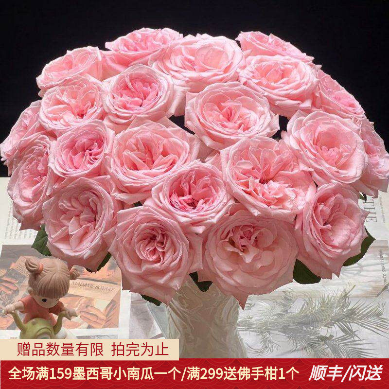 香味少女粉19朵荔枝玫瑰家用水养