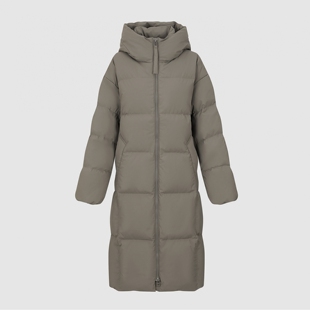 UR国内2025冬季女装休闲简约连帽绗缝长款羽绒服UWG150062