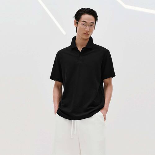 UR国内2026夏季男装气质简约纯色POLO领短袖马球衫UMM460061
