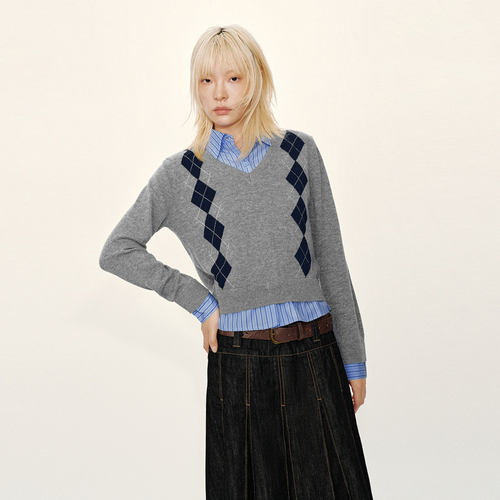 UR国内代购2025冬季女装休闲拼接