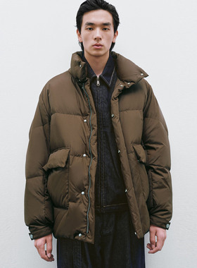 UR国内2025冬季男装琥珀流光风立领超宽松羽绒服UMF150078