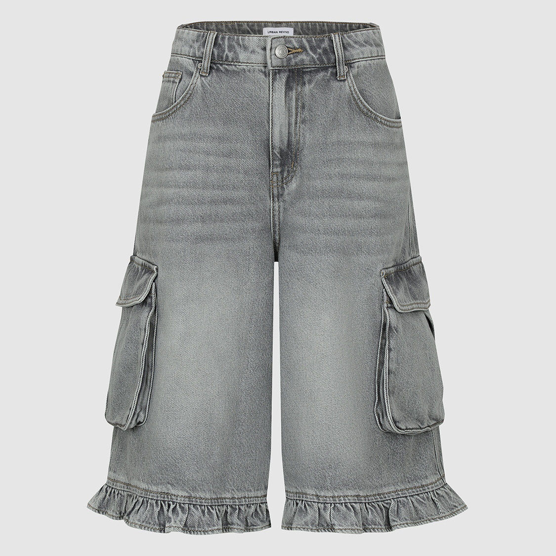 UR国内2026夏季女装潮流水洗立体贴袋花边牛仔裤UYV860103