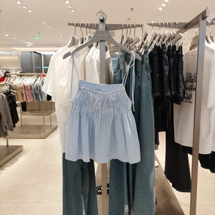 UR国内2025夏季女装休闲撞色条纹打揽设计感吊带衫UYU250051