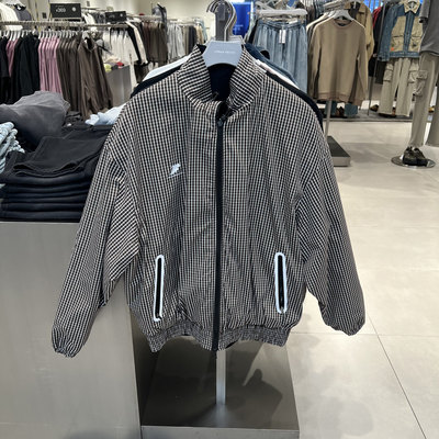 UR国内2026春季男运动潮流格纹立领超宽松夹克外套UUN160007