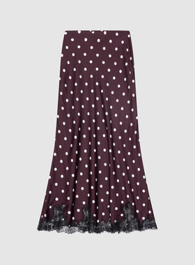 UR国内2025冬季新款女装魅力复古波点蕾丝鱼尾半裙UWG560002