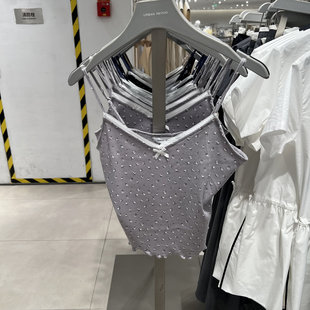 UR国内2025春季女装芭蕾风拼接蕾丝碎花吊带背心UYY450099