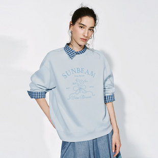UR国内2025冬季女装休闲多巴胺字母花卉刺绣卫衣UYL460003