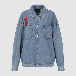 UR国内2025秋季男装复古休闲兔子刺绣水洗牛仔外套UMM850082