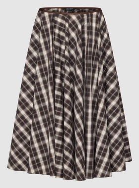 UR国内2025冬季女装琥珀流光风休闲格纹棉质半裙UWH560010