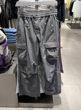 UR国内2025春季男装潮流休闲工装风贴袋抽绳阔腿裤UMV650013
