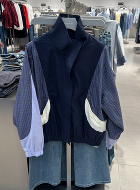 UR国内2026春季女装都市运动风撞色拼接超宽松外套UYU160014