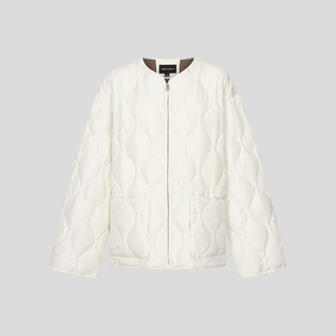 UR国内2025秋季女装气质绗缝大口袋拉链圆领羽绒服UWM150034