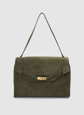 UR国内2025冬季女士简约百搭复古通勤翻盖单肩包UAWB50269