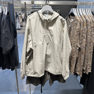 UR国内2025秋季男装城市游猎连帽抽绳长袖罩衫衬衫UML250067