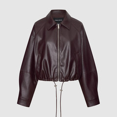 UR国内2025冬季新款女装气质翻领抽绳收腰短款外套UWM160001