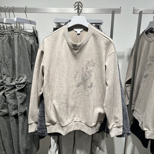 UR国内2025冬季男装休闲潮流趣味手绘印花圆领卫衣UUV450088