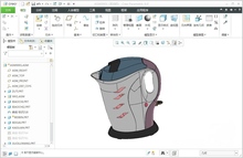 电水壶模型Proe5.0模型带绘图步骤，Proe Creo三维模型设计素材