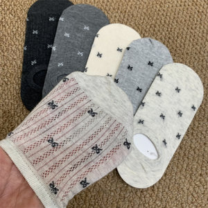 学院风夏季网眼透气女士船袜韩系网红蝴蝶结薄款无骨不掉跟隐形袜