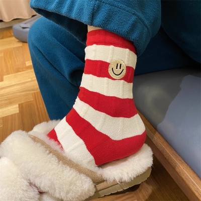 本命年条纹春节浮雕东大门中筒袜