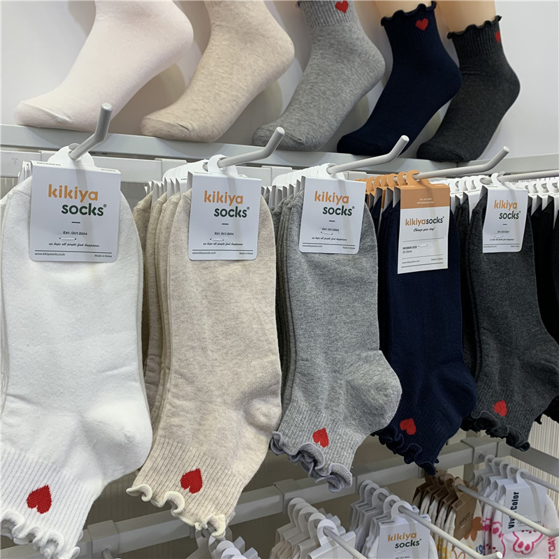 kikiyasocks木耳边短筒袜