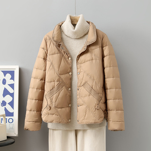 秋冬轻便外套潮 年立领轻薄白鸭绒时尚 反季 2025新祥云羽绒服女短款