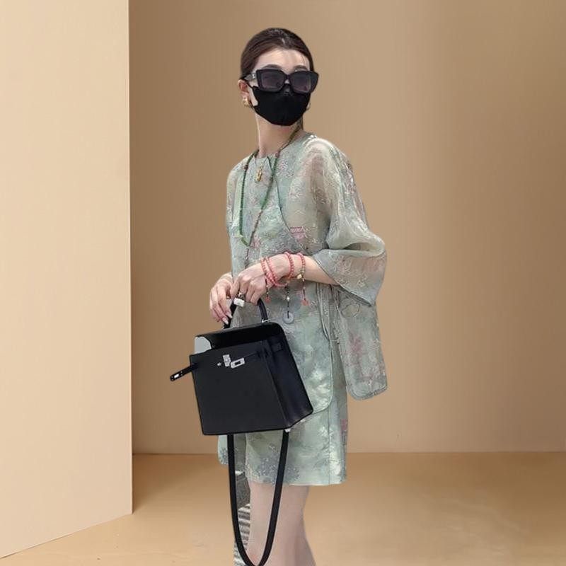 欧洲站2025新款春夏女装两件套装新中式中国风时髦气质奢华短裙