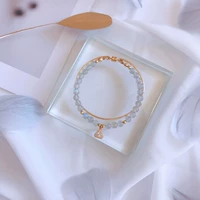 Lần đầu tiên nhìn thấy STUDIO. "Mặt trăng ba tháng" ánh trăng xám nguyên bản / Labradorite / vòng tay vàng 14k nữ - Vòng đeo tay Cuff vòng tay đá thạch anh