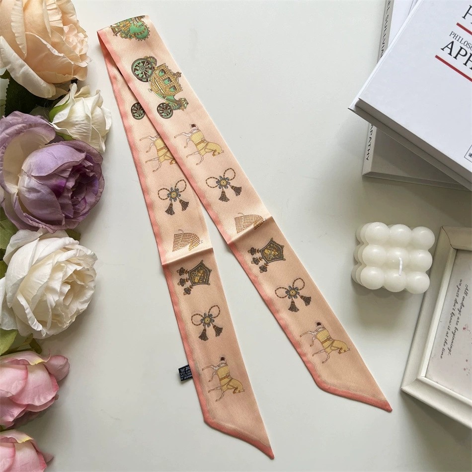 新款2025高端丝巾丝小长条斜纹绑包包手柄丝带束发带女领