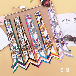 新款高端仿真丝巾托特缠包带手柄丝巾带绑包装饰丝绑缠包带围巾