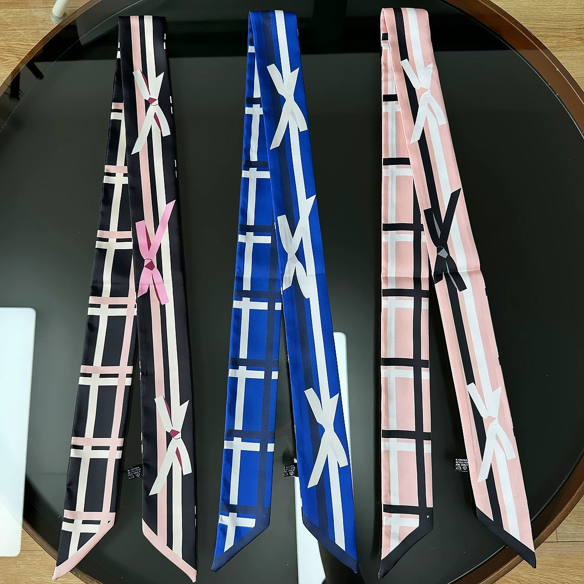 高端真丝束发带桑蚕丝斜纹小领巾绑包手柄长条丝巾小红书明星款