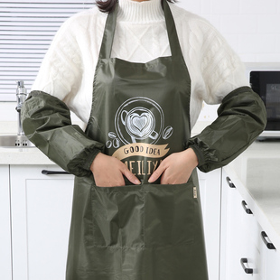 美丽雅围裙袖 套组合防水防污厨房家用做饭防油专用男女耐用围腰