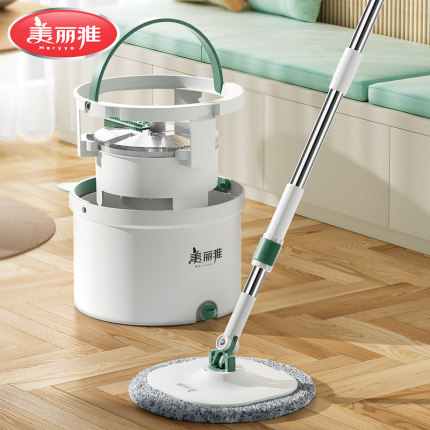 美丽雅小萌猫清污分离单桶旋转拖把家用洗脱合一免手洗自拧水懒人