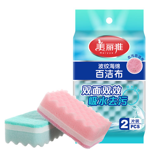 百洁布双面海绵厨房洗碗刷百洁布