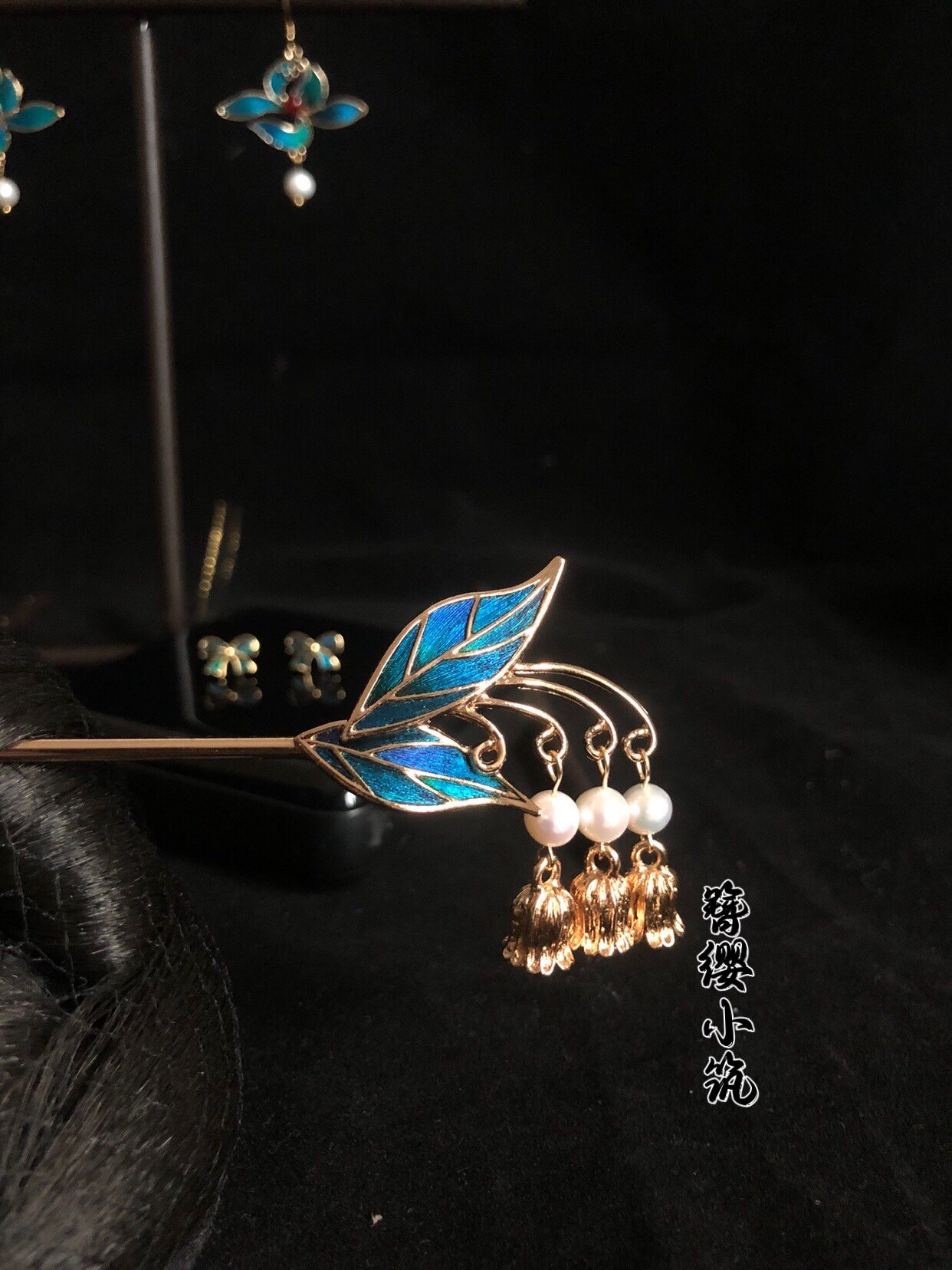 簪缨小筑孔雀毛铃兰发簪古风汉服清新自然日常搭配发饰礼物