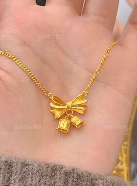 在逃公主蝴蝶结铃兰花项链女气质小众锁骨链项坠/吊坠混合材质