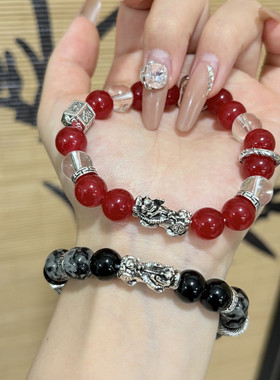 原创情侣款古风手作貔貅串珠手串男款手链女生新中式手腕饰品日韩