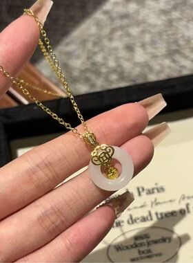 轻奢福字项链女款锁骨链