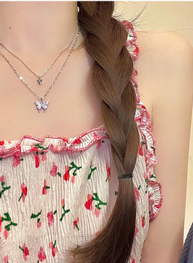 闪钻双层蝴蝶锁骨链女款